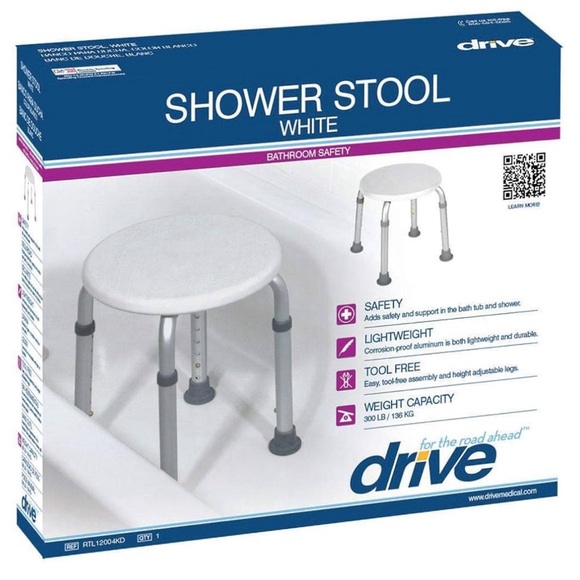 {Drive Medical} RTL12004KD Handicap Bathroom Stool, White - Picture 7 of 7